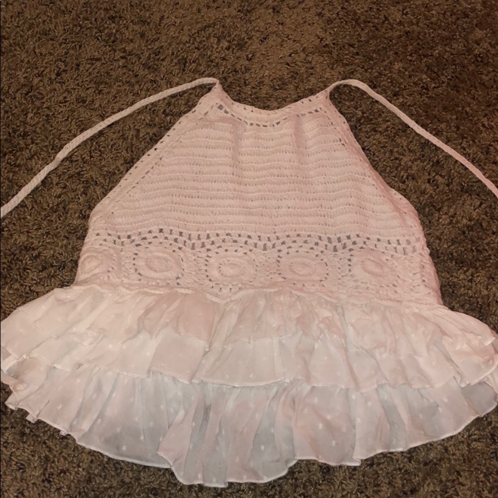 White knit crop top